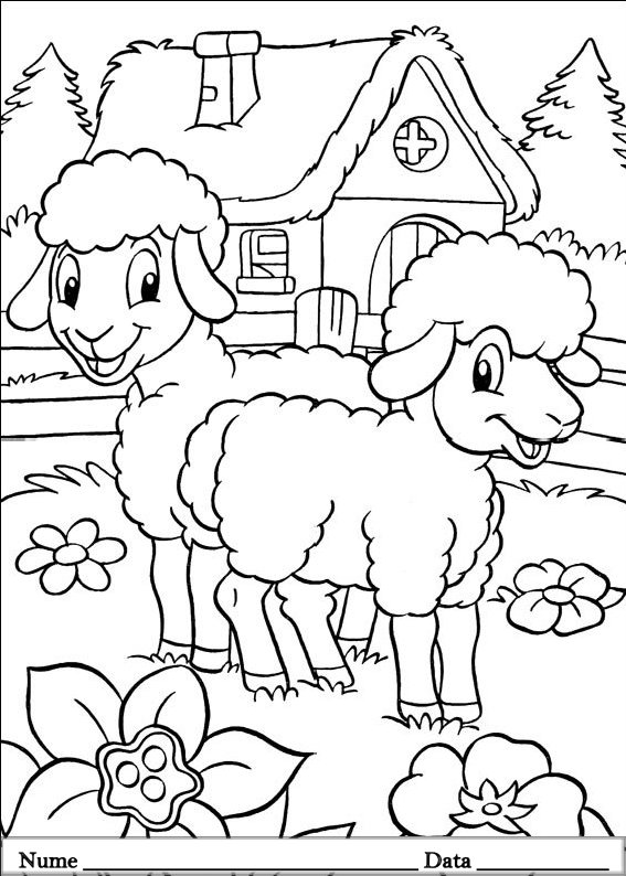 desene de colorat planse animale de pasti